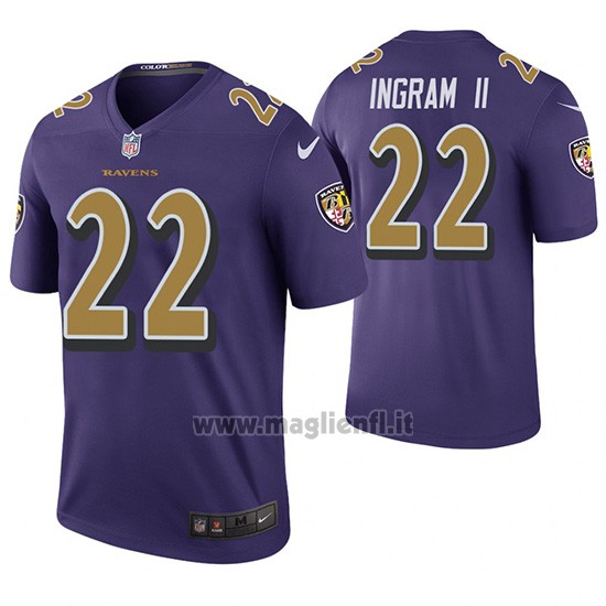 Maglia NFL Legend Baltimore Ravens Mark Ingram Jr. Viola Color Rush